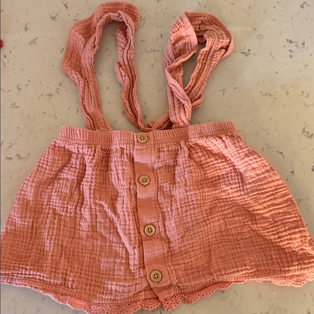 Pink Button-front suspended dress